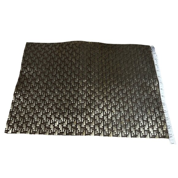 Set of 4 Wire Woven Place Mats 19.5 x 14" Silver Charcoal Dining Mats - Picture 9 of 10